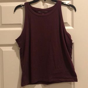 Burgundy High Neck Tank Top